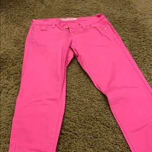 Ladies hot pink jeans